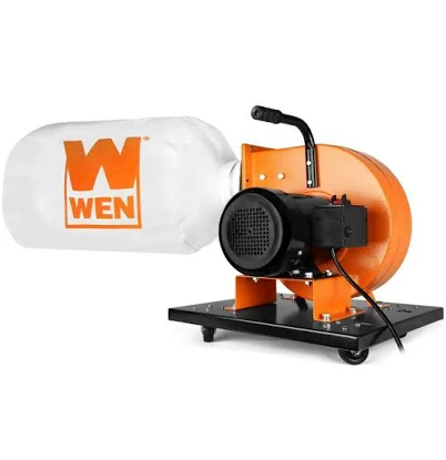 WEN 7.4-Amp Rolling Dust Collector with Induction Motor, 15-Gallon Bag, and Optional