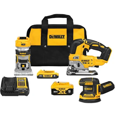 DEWALT 20V MAX XR 3-Tool Woodworking 5.0Ah Combo Kit dck307d1p1